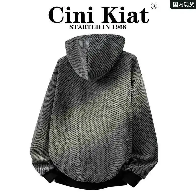 Man Knitting Cardigan Spring Vintage Heavyweight Knit Jacket For MenTweed Style Striped Hoodie Cardigan Outerwear