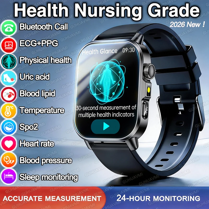 

Новые смарт-часы 2026 года для анализа здоровья: ЭКГ+PPG, измерение давления, липидов, мочевой кислоты, беспроводные звонки. Для мужчин и женщин.