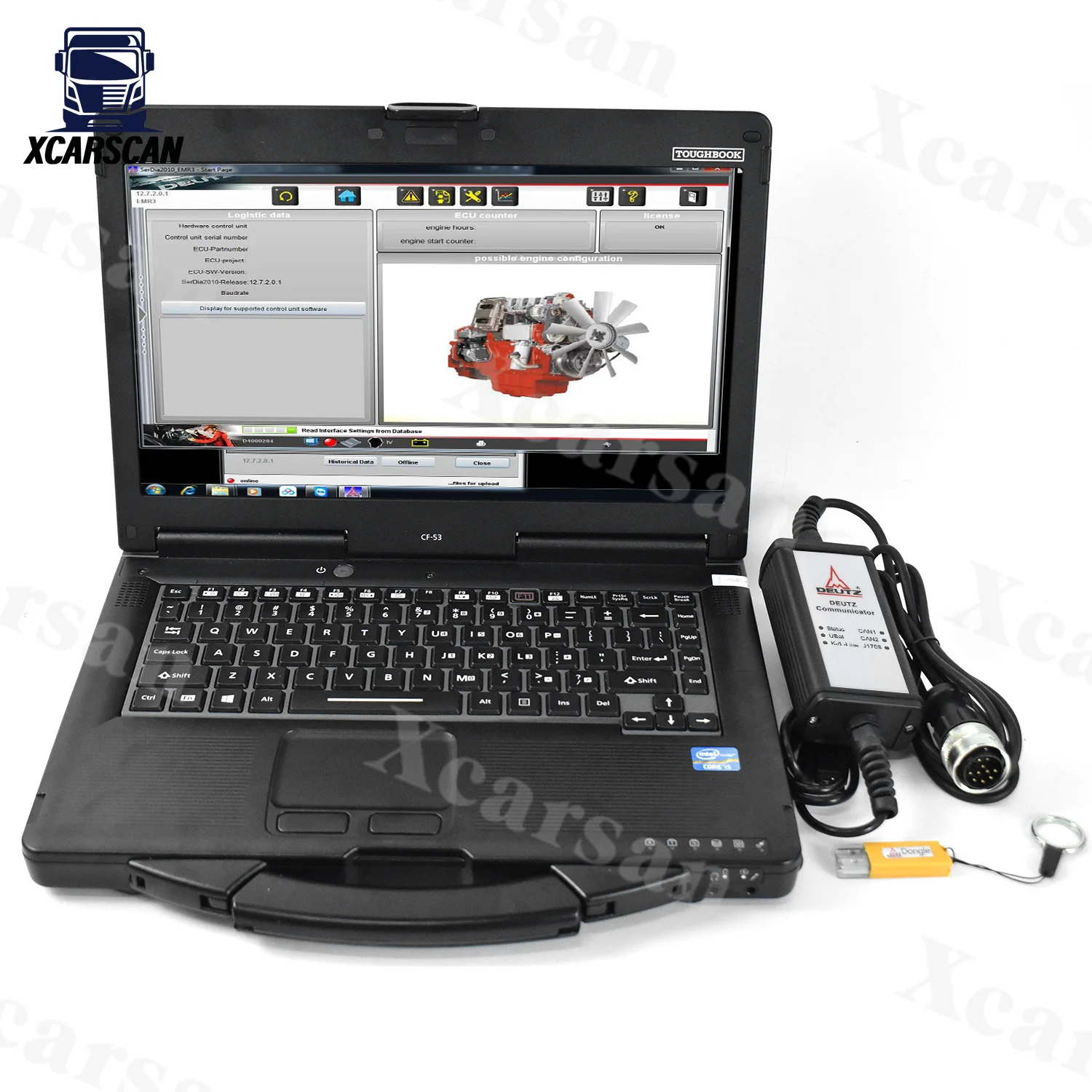 For Deutz serdia2010 CF53 Laptop Deutz decom Dongle EMR4 6 engine communicator Truck For deutz diagnostic tool