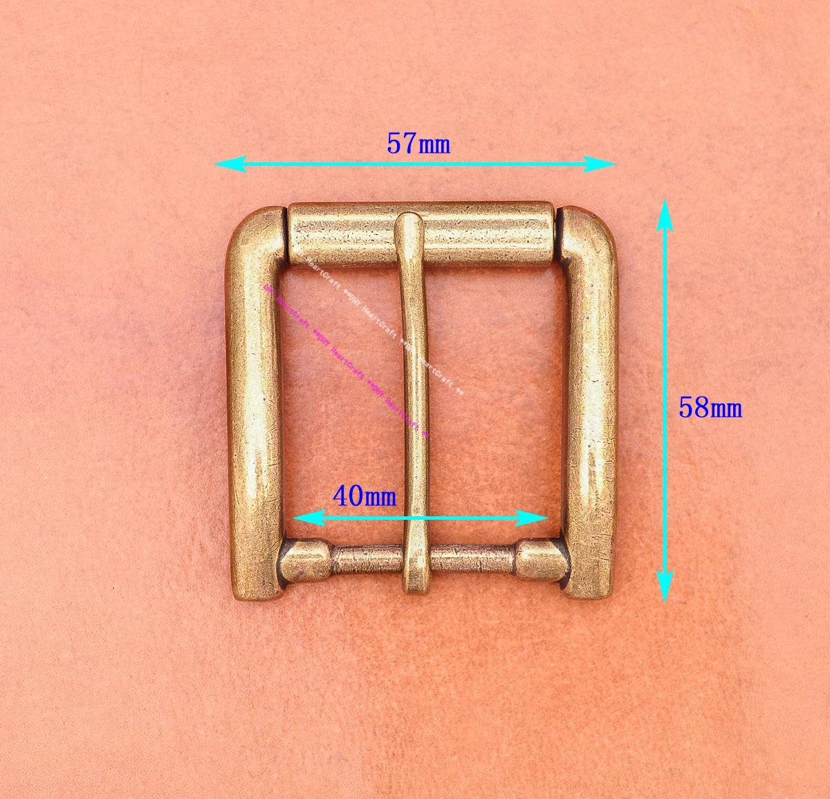 40MM Heavy Duty Men Antiqued Silver Metal Cowboy Single Prong End Bar Buckle Heel Bar Roller Leathercraft Belt Buckle