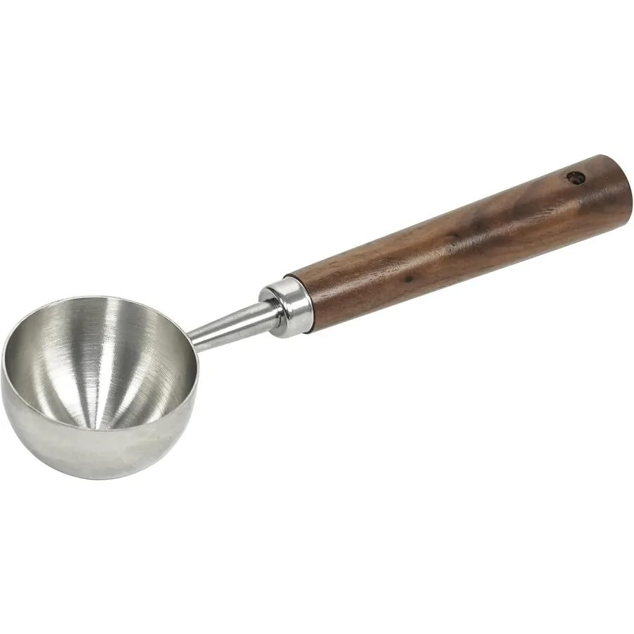 

Stainless Steel Coffee Scoop with Walnut Handle - 2 Tablespoon Metal Measuring Spoon for ground Coffee Espresso Bath Salts Form