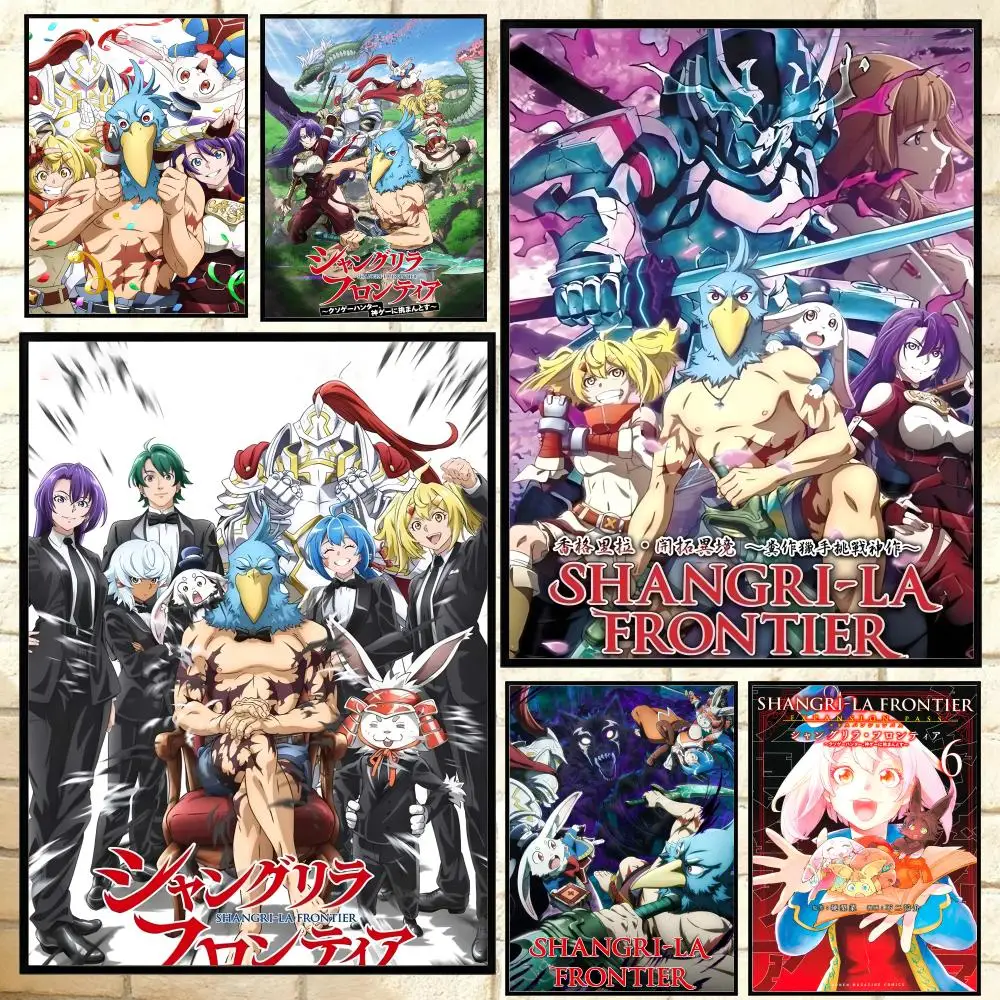 Póster de anime Shangri la F-Frontier, arte de pared impermeable HD versátil, decoración autoadhesiva para cualquier espacio, regalo Ideal