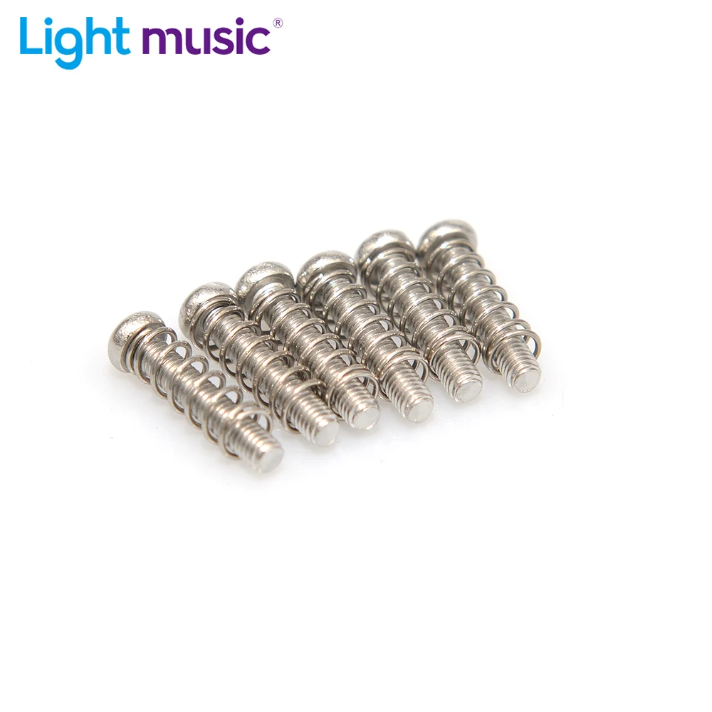 6pcs a Set Electric Guitar Tremolo Bridge Saddle Screws And Springs Brass Chrome Color for ST Guitar