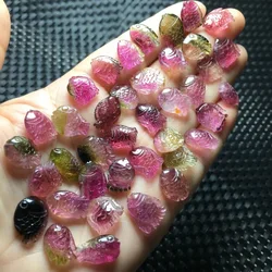 1 Pc Fengbaowu Natural Colorful Tourmaline Fish Jewelry Making For Pendant Earring Crystal Reiki Healing Stone DIY Accessories