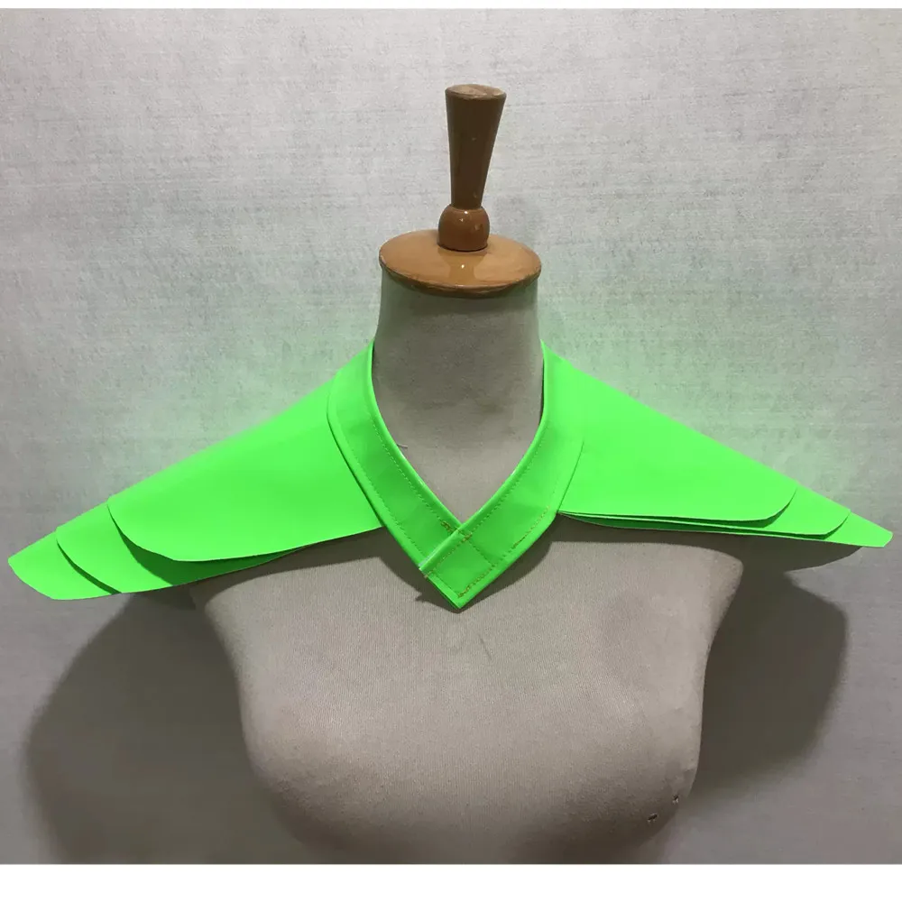 Silver Shoulder Pads Vest Fluorescent Yellow Flying Shoulder Armor Stage Performance Accessories Dance Costume for Women Dancer