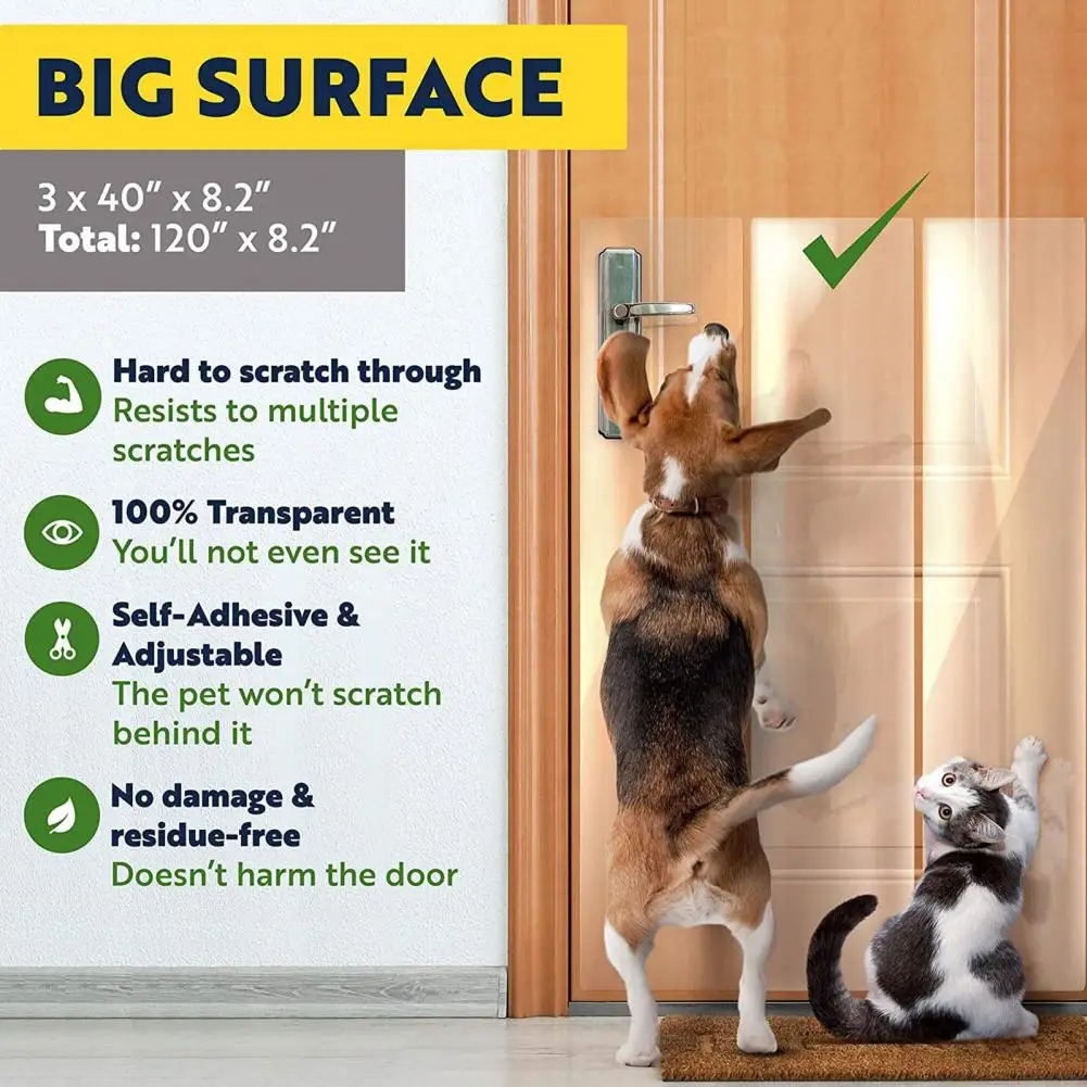 Door Cover for Pets Pet Scratch Door Protector Set Anti-scratch Tape for Furniture Cat Dog Frame Guard Sofa Couch for Pets