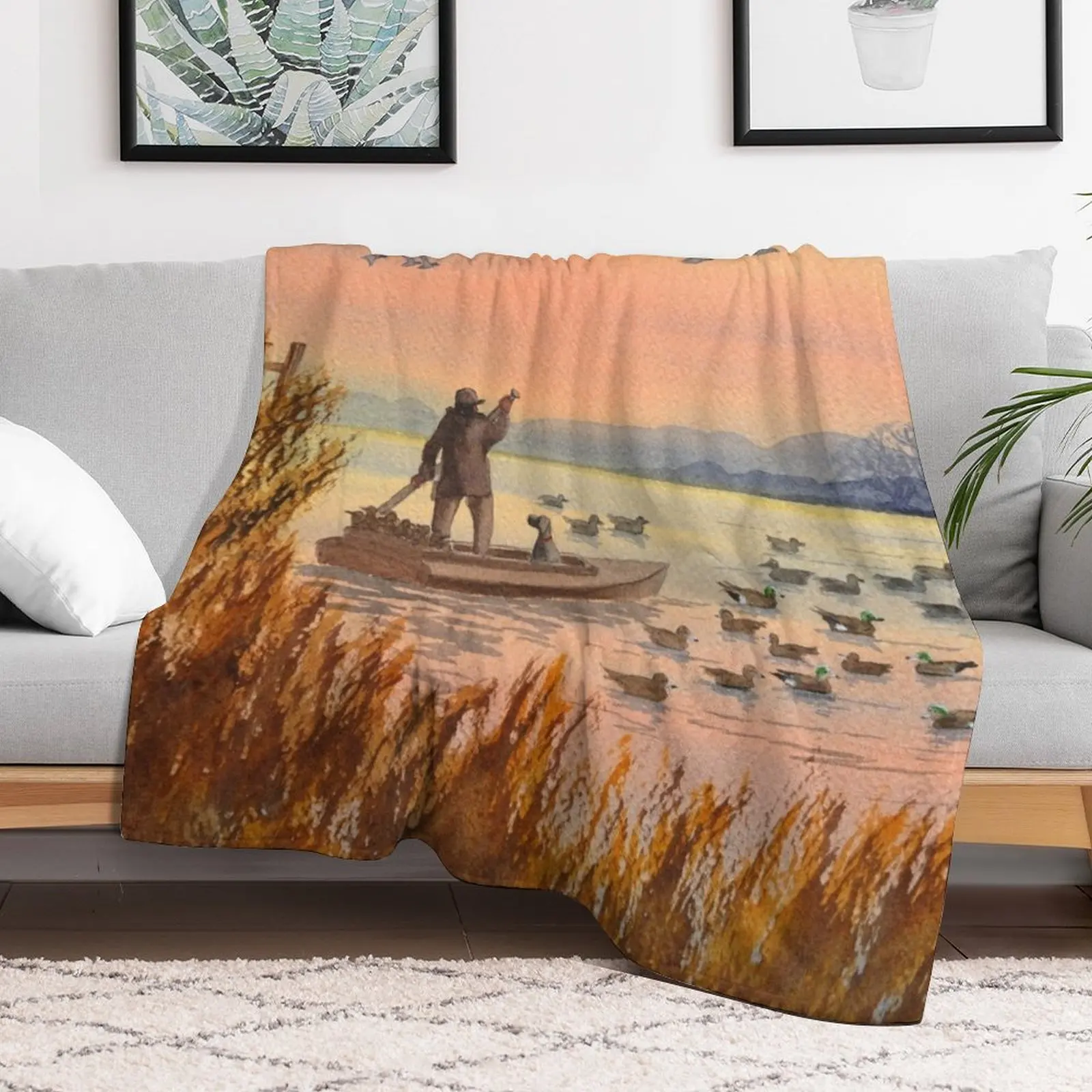 

Duck Hunting On A Perfect Day Throw Blanket warm winter wednesday Bed Warm Blankets