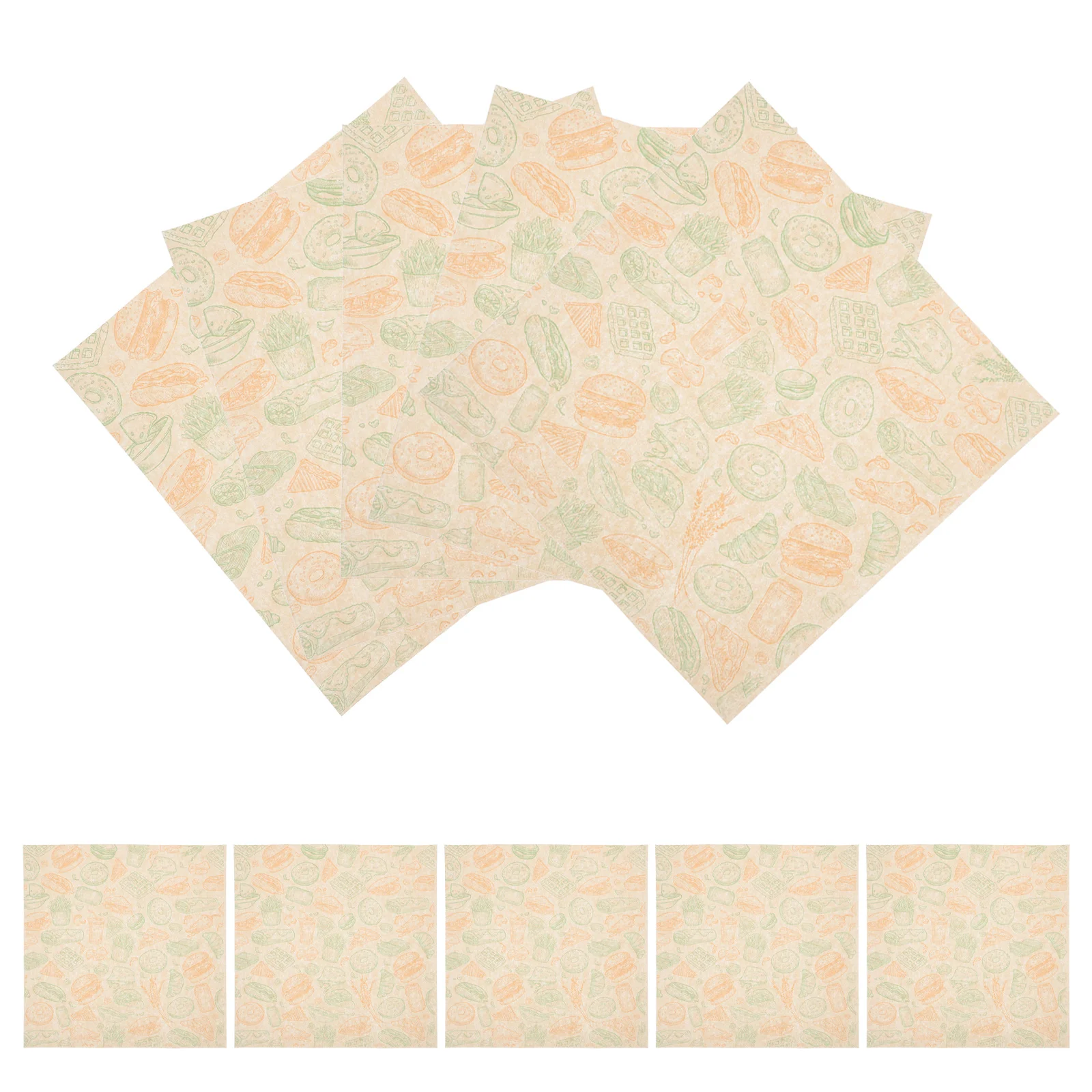 

50 листов жиронепроницаемой бумаги для выпечки, вкладыш для упаковки пищевых продуктов, маслопоглощающие листы для сэндвичей, гамбургеров, обертывания для курицы, еда