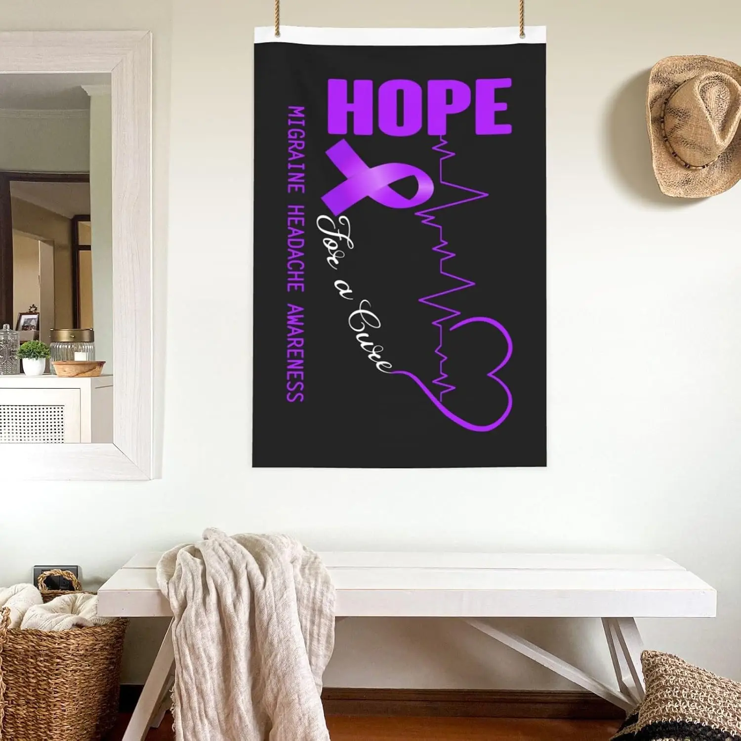Flagicts 100% Polyester Hope For A Cure Migraine Headache Awareness Flag