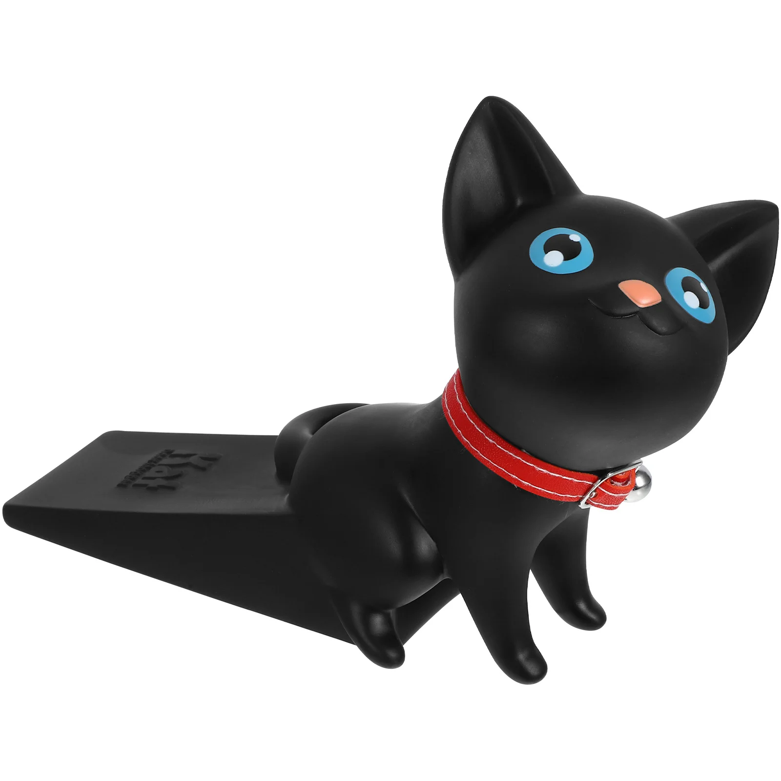 クリエイティブな猫の形をした PVC ドアストッパー ホームセーフティ ペット保護 装飾的なドアウェッジ ブラック 軽量 滑り止め