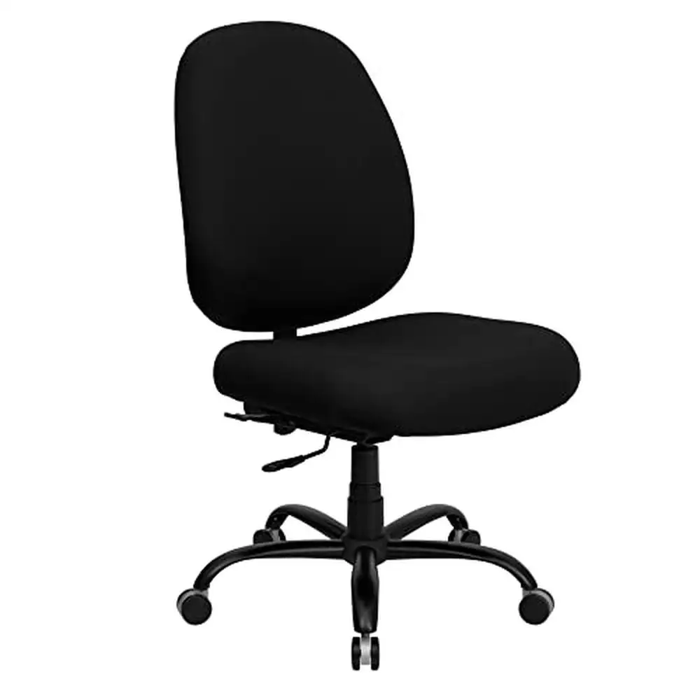 Executive Swivel Office Chair 400 lb. Rated Adjustable Back Big & Tall Black Fabric Ergonomic Chair Heavy Duty Metal Base Dual