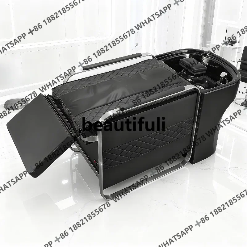 New high-end massage shampoo bed, half-lying flush bed for hair salon with electric leg lift