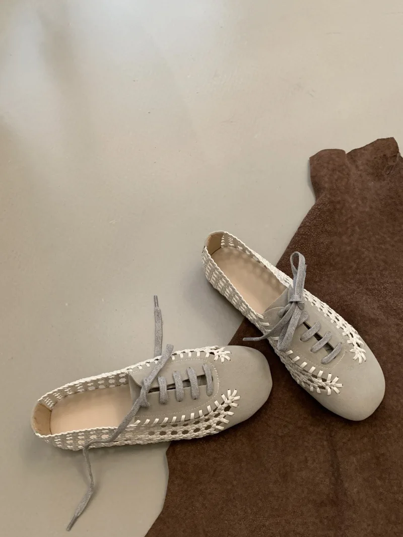 

Сетчатые балетки, женская обувь, новинка 2025, модные летние балетки на плоской подошве