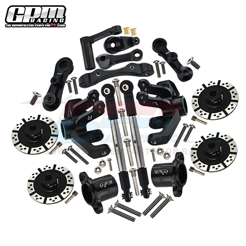 GPM Combinazione sterzo a tazza anteriore e posteriore in alluminio Codice fisso Kit RC Parti Combo Aggiornamento per LOSI 1/10 BAJA REY