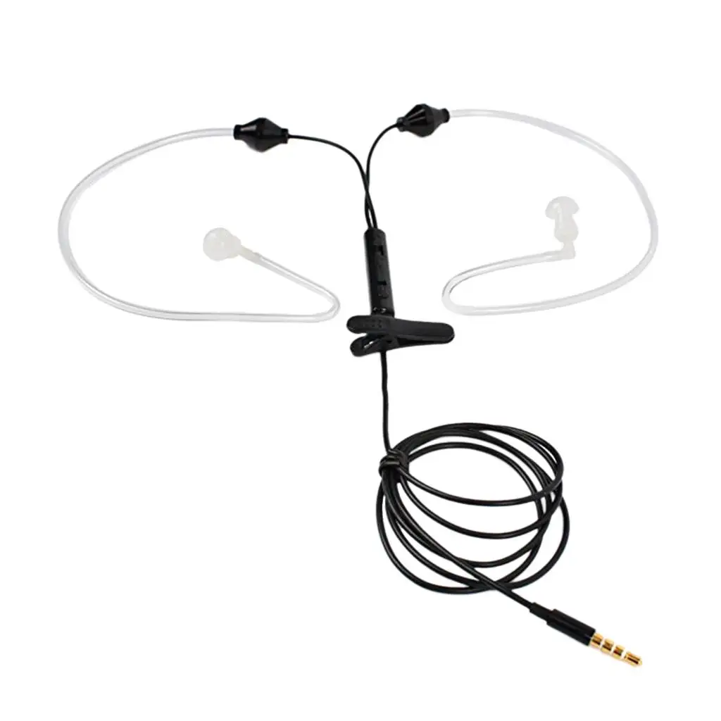 3.5Mm Stereo Luchtbuis Bedrade Oortelefoon Anti-Straling Binaurale Headsets Geluidsisolerende Oordopjes Met Microfoon Voor Mobiele Telefoon