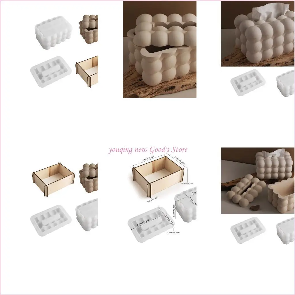 57QA Multipurpose Silicone Tissue Box Mould for Crafting Jewelry Holders and Gifts