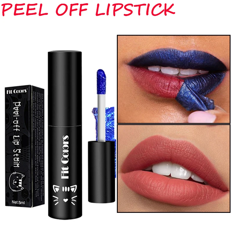 Halloween Nude Blue Peel Off Liquid Lipstick Waterproof Tear Off Lip Gloss Lasting Moisturizing Red Lip Tint Lipgloss Cosmetics