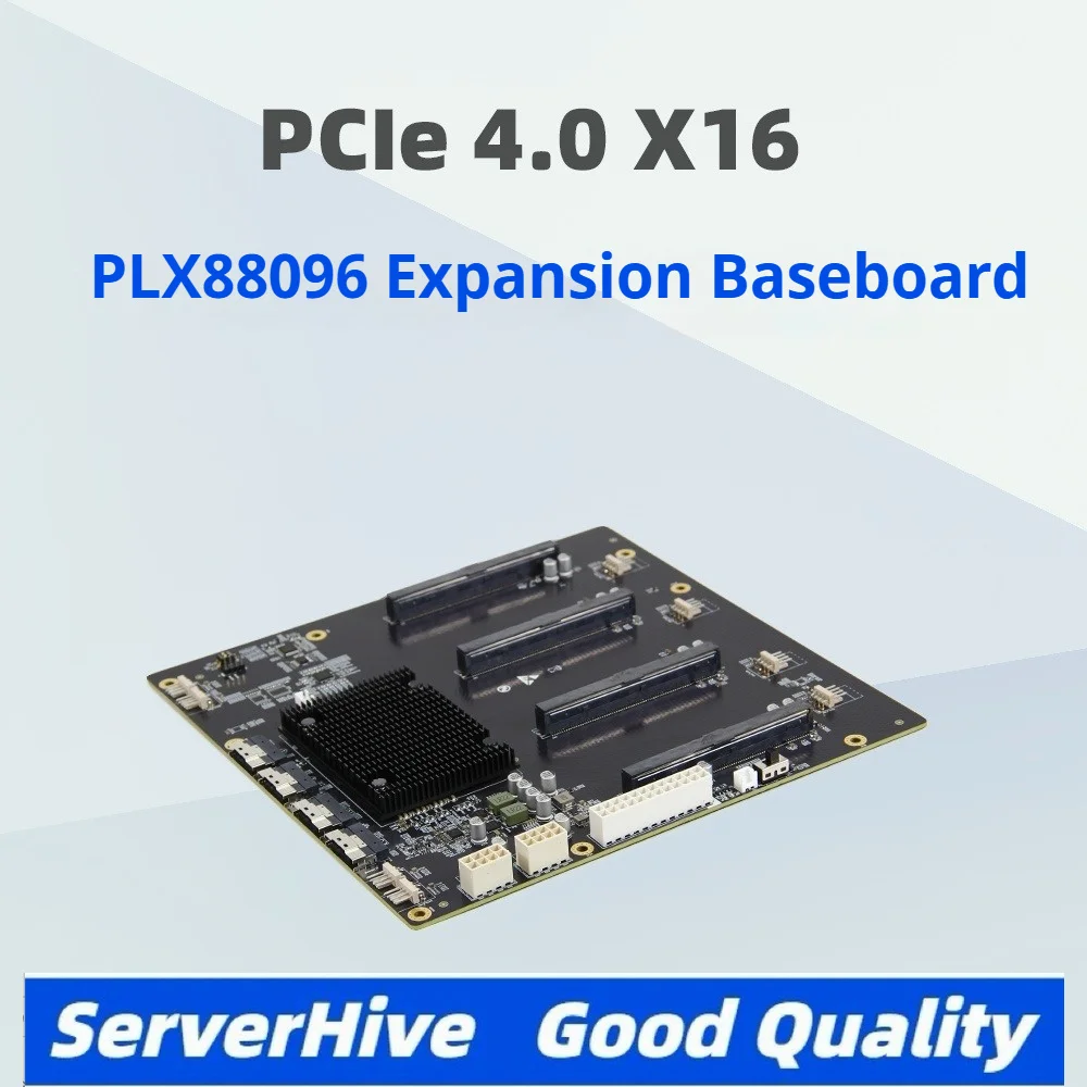 PLX88096 PCIe4.0 expansion, quad GPU baseplate 65mm wide