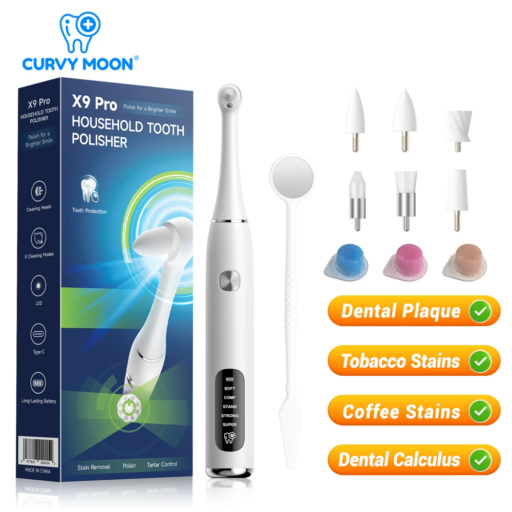 Electric Teeth Polisher X9 Dental Scaler Calculus Plaque Tartar Remover for Teeth Deep Cleaning Tool Teeth Whitening Instrument