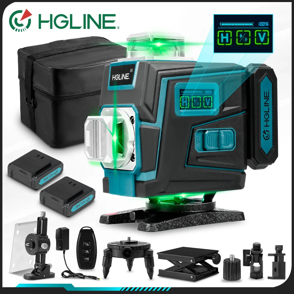 HGLINE professionnel 16 lignes niveau Laser APP télécommande auto-nivelant 360 niveau Laser Super puissance horizontale et verticale