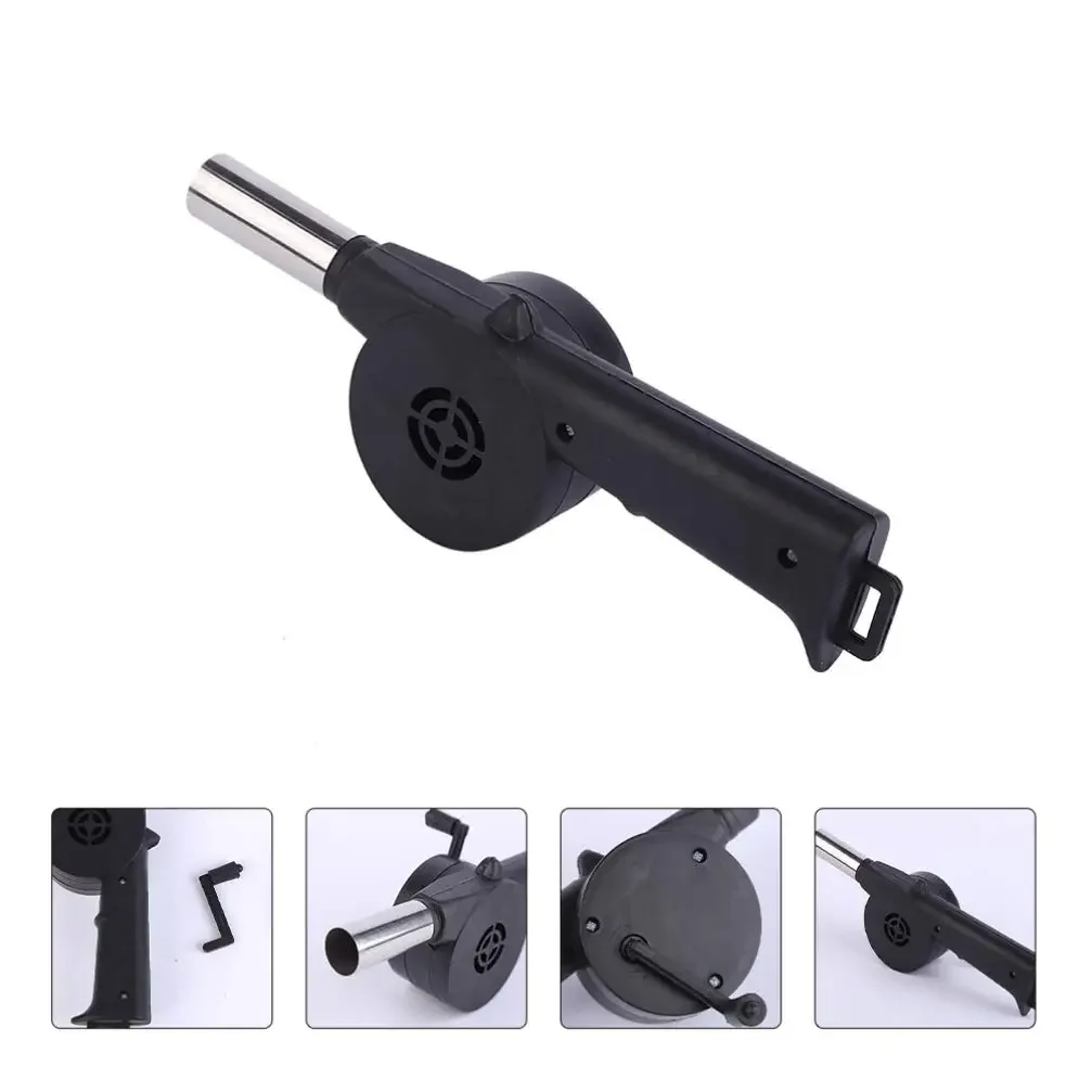 BBQ Grill Fire Bellows Picnic Camping Accessories Outdoor Hand Tools Hand-cranked Air Blower Barbecue Fan Mini Portable