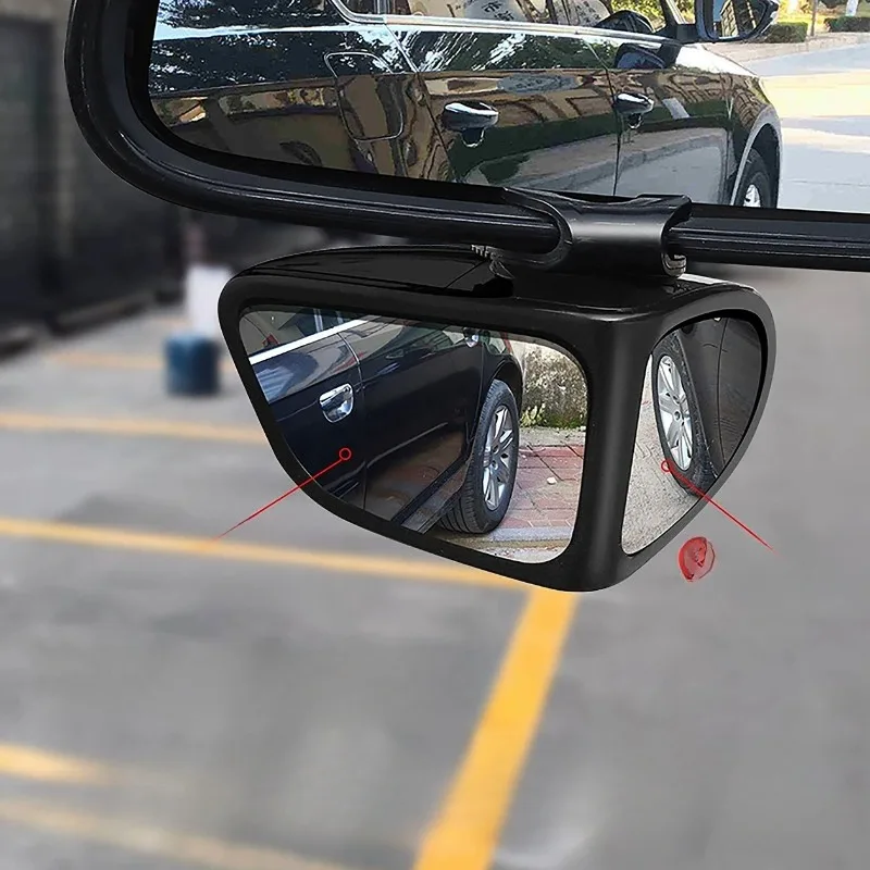 Dual View Blind Spot Mirror Wide Angle Convex Adjustable Auxiliary Rearview Mirror Car Parking Safety Accessory