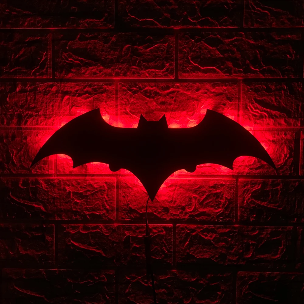 

ZK50 Modern Cool Bat LED Wall Lamp Interior Decoration Background Wall Night Light USB Plug-in Remote Control Cable 2 Meters