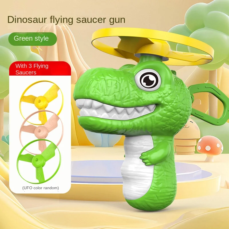 Dessin animé dinosaure soucoupe volante lanceur jouets Sports de plein air jouets volants enfants filature éjection soucoupe cadeaux pour garçons filles
