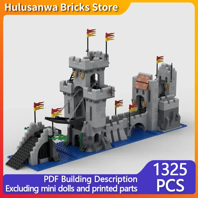 Medieval Castle Model MOC Building Bricks Lion Knights Longbridge Modular Technology Gifts Holiday Assemble Children Toys Suit