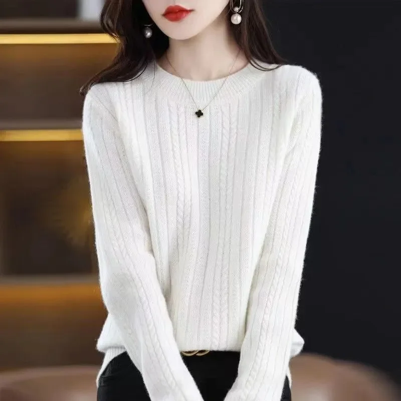 Women Sweater O-neck Spring Autumn Knitwear Long Sleeve Slim Warm Sweater Pullovers Lady Basic Jumpers Knitted Bottoming Shirt