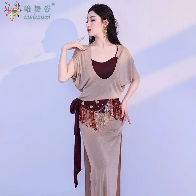 5 قطعة مجموعة النساء الرقص الشرقي الترتر زي بلدي فستان Saidi فستان الفتيات الرقص الشرقي الرقص الشعبي الزي رداء سترة تنورة عقال #4