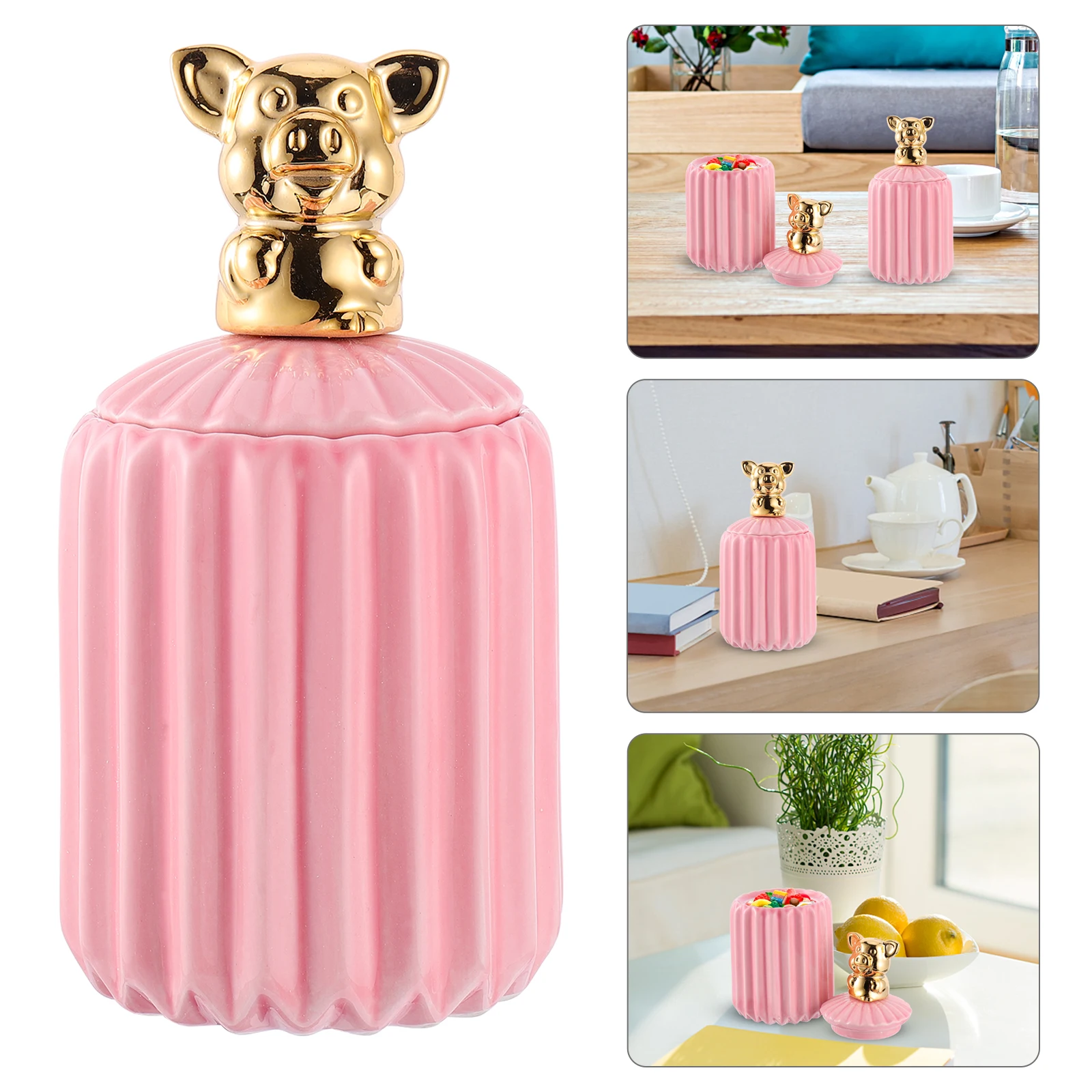 

1Pcs Ceramic Jewelry Storage Jar Animal Lid Decorative Organizer for Cotton Swabs Candy Gift Jewelry Jar Candy Container