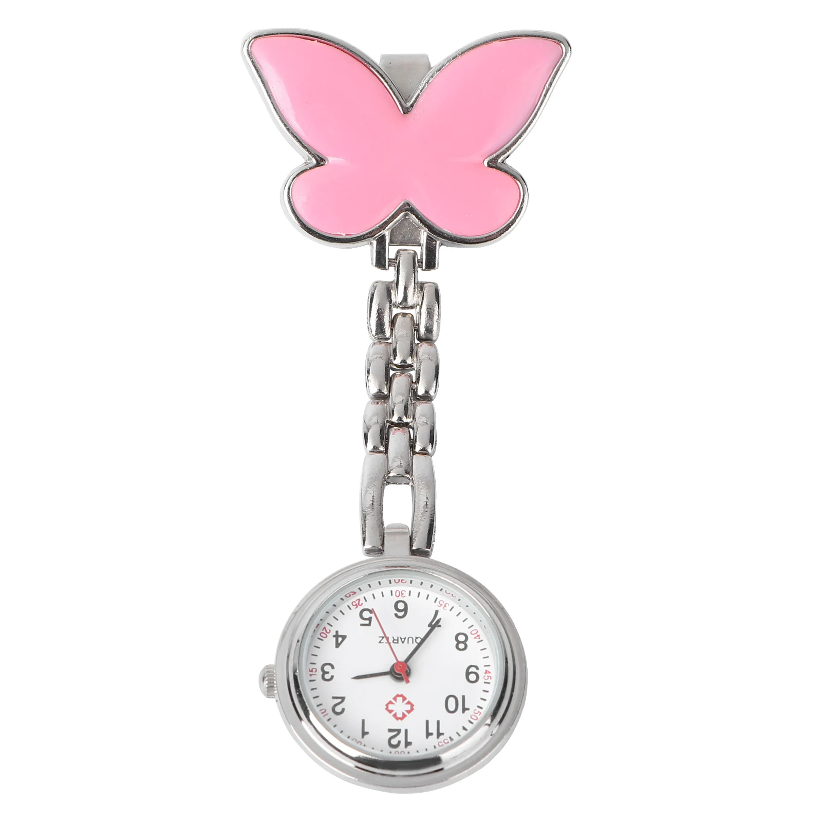 

Pink Nurse Watch Brooch Metal Simple Style Portable Medical Pocket Fob Watch for Nurses Doctors Healthcare Use
