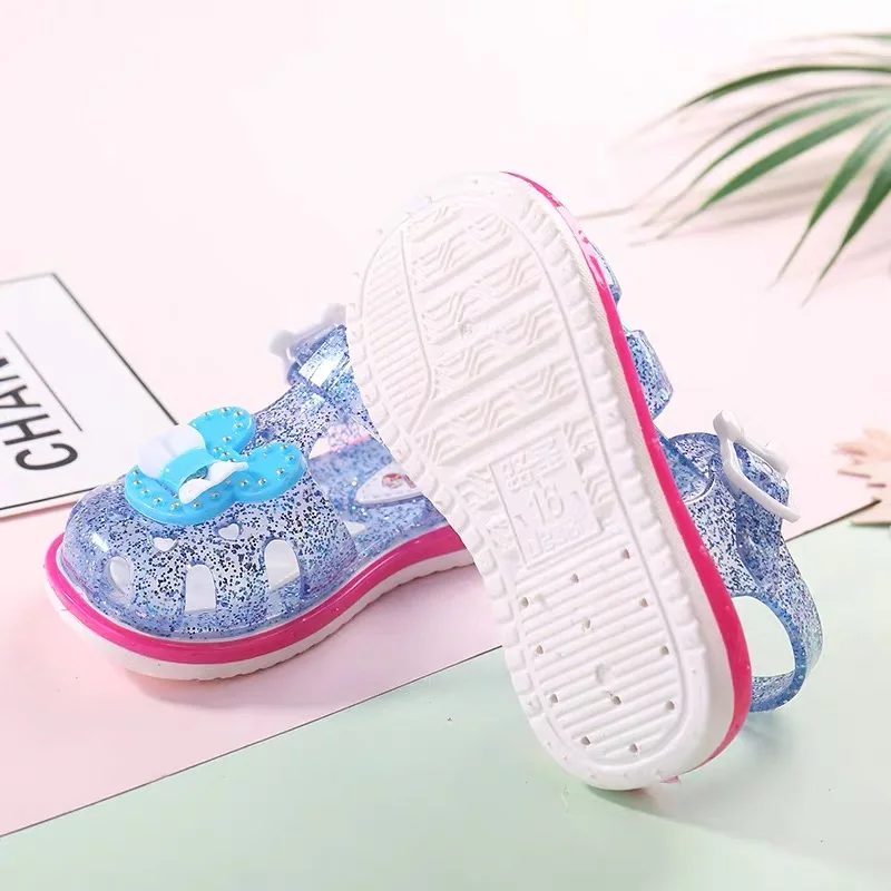 NQY Girl Sandals 2023 New Fashion Little Girl Princess Shoes Open Toe Primary School  Summer Children's Crystal Shoes