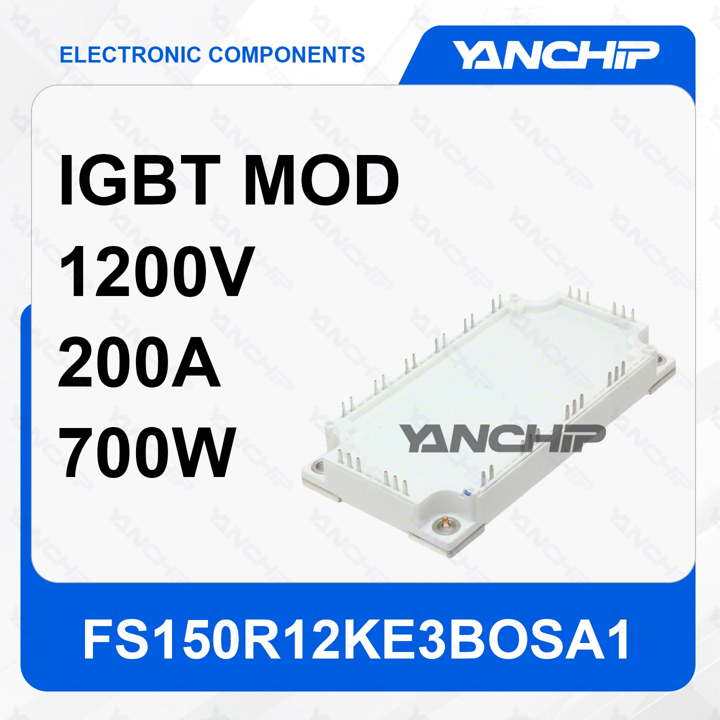 

IGBT module FS150R12KE3BOSA1 NPT three-phase inverter 1200V 200A 700W base mounted 2.15V @ 15V，150A 5mA 10.5 nF @ 25 V