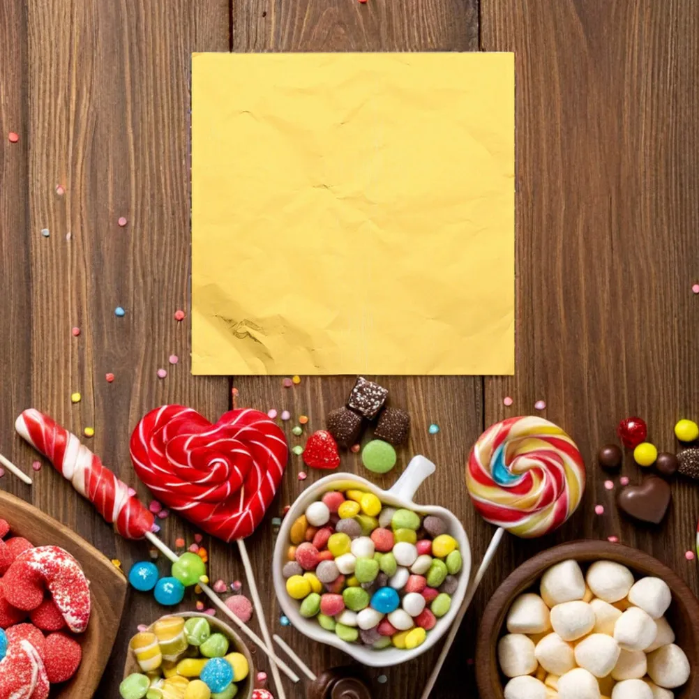 200Pcs Aluminum Foil Chocolate Wrapping Paper Candy Foil Wrapper Homemade Truffle Packaging Elegant Freshness Maintaining Supply