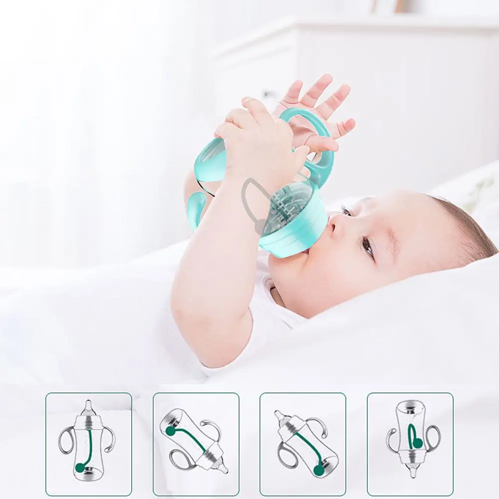 Portable Fruit Juice Wide-Caliber Baby Feeding Newborn Feeder Milk Bottles Baby Bottle with Grip Nipple Bottle Nursing Care