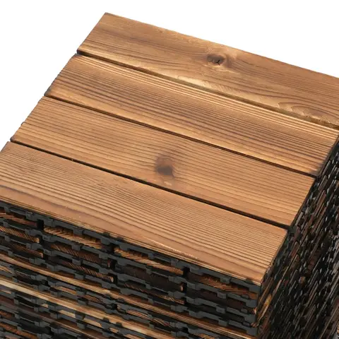 36 पीस 12''x12'' हार्डवुड इंटरलॉकिंग पैटियो डेक टाइल्स, नॉन-स्लिप डेक टाइल्स इनडोर आउटडोर वाटरप्रूफ वुड फ्लोरिंग पेवर्स टाइल्स 8 best sales अलंकार - №5