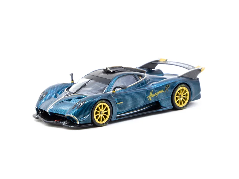 

Tarmac Works 1:64 Pagani Huayra R, бирюзовое углеродное волокно, синий, 2025, литая под давлением коллекционная модель автомобиля