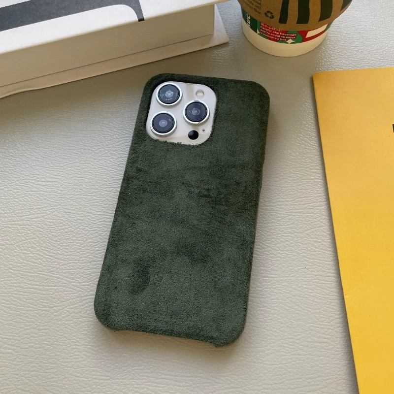 

Fashion For iPhone 11 Phone Cover Turning Fur Alcantara Anti-fall Anti-fingerprint Case