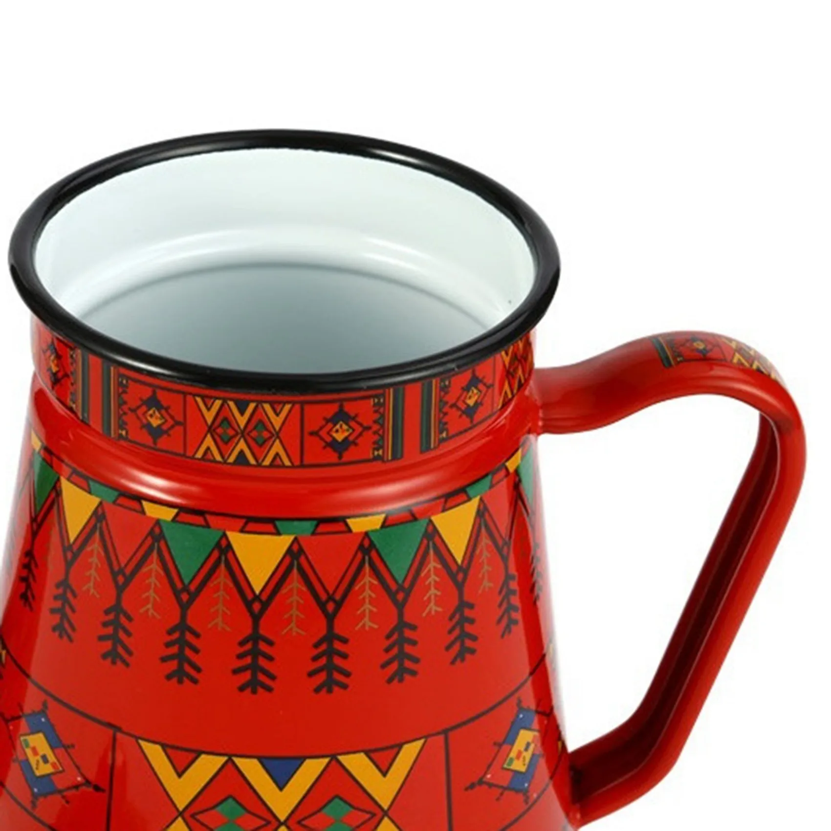 J1UL1N 1.2L Enamel Coffee Pot Pour Over Milk Water Jug Pitcher Barista Teapot Kettle For Gas Stove And Induction Cooker