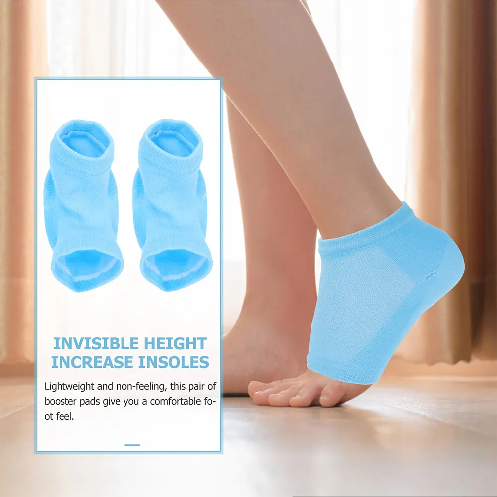 1Pair Height Increasing Insoles Socks Unisex Soft Cushioned Heel Inserts for Loose Shoes Blister Prevention Stable Non-Slip Shoe