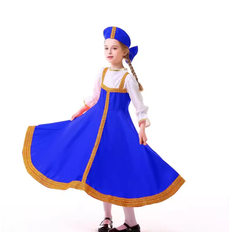 

European style Russian ethnic costume fake two-piece cultural festival performance costume