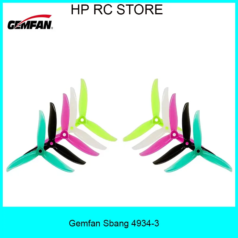 8 sztuk/4 pary śmigieł Gemfan SBANG 4934 4.9X3.4X3 3-łopatowych z tworzywa PC, śmigła CW CCW SBANG do dronów FPV Freestyle 5 cali, Juicy Sbang DIY
