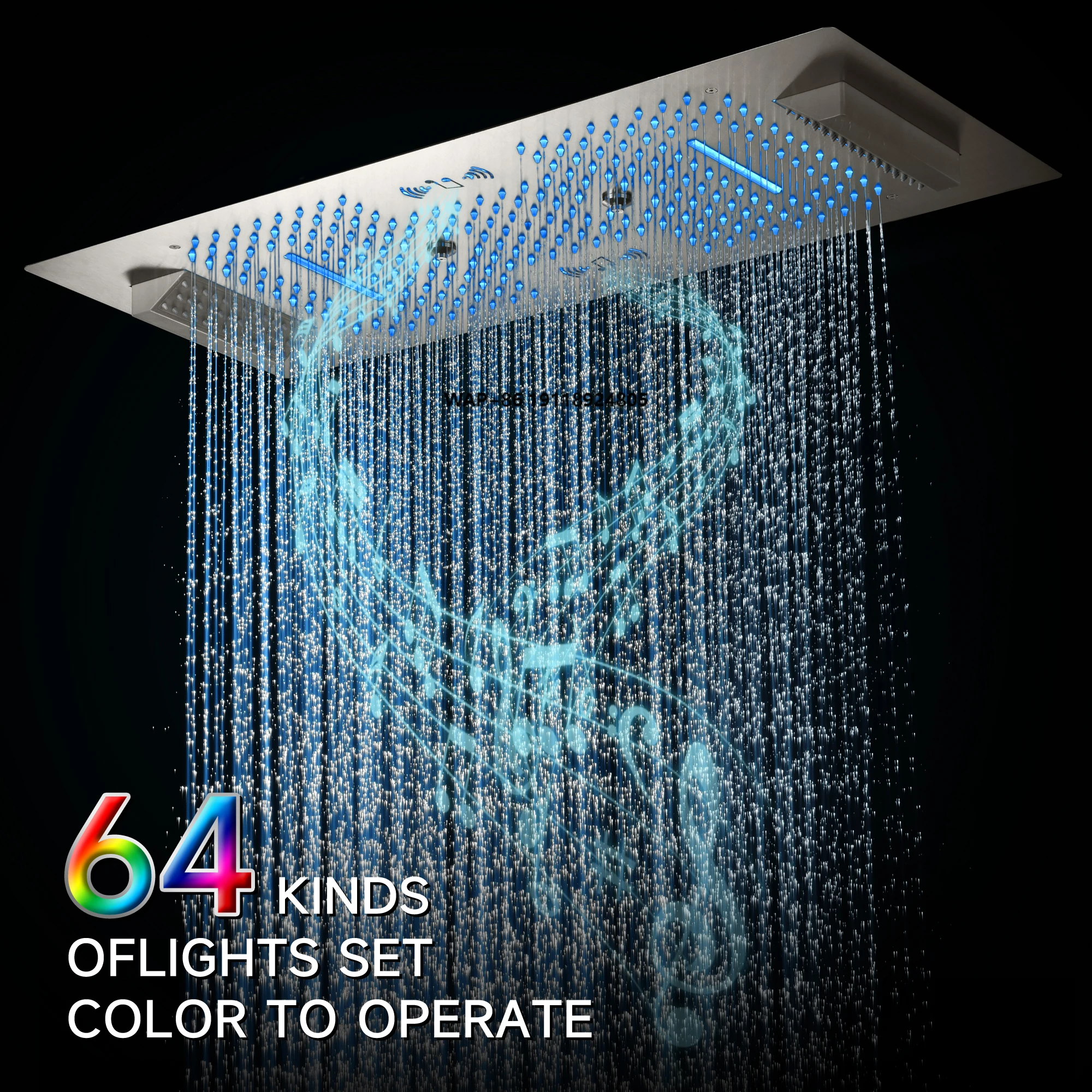 400*900mm Hot Selling Bathroom Ceiling LED Thermostatic Shower Faucet Set With Rainwater Waterfall Multifunctional Shower Head