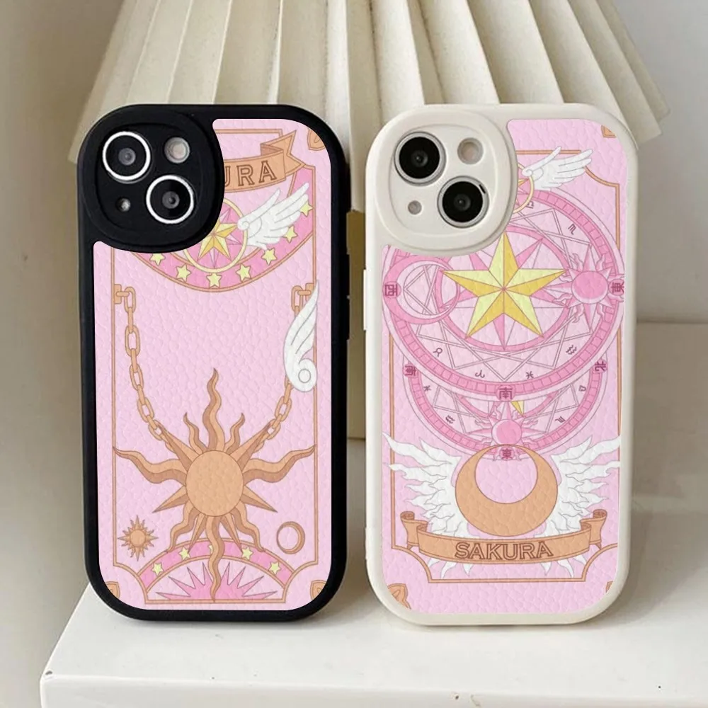 

Card Captor Sakura Anime Phone Case Hard Leather For iPhone 16 15 14 13 12 Mini 11 14 Pro Max Xs X Xr 7 8 Plus Fundas