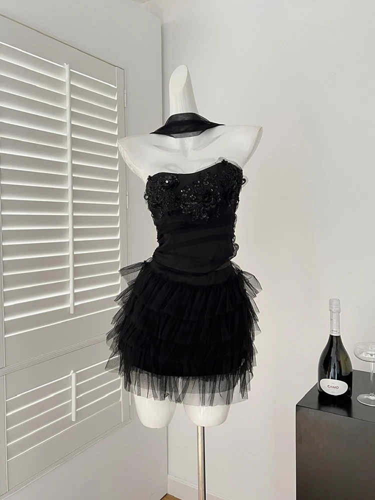 ホルタートップとミニメッシュスカート女性用yaruコケットバケーションウェアshoujo-y2kbirthday-raveバレエコア2ピースセット夏