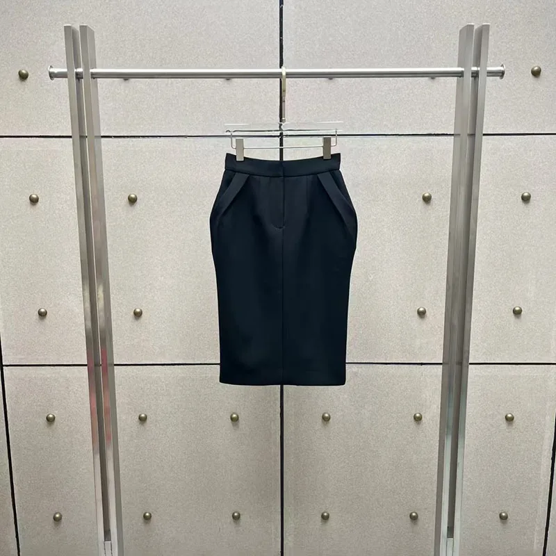 2026, New Style, Women's Half-Dress, Slim-Fitting and Versatile Skirt with Slit and Curved Waist, High-Quality Mid-Length Dress,