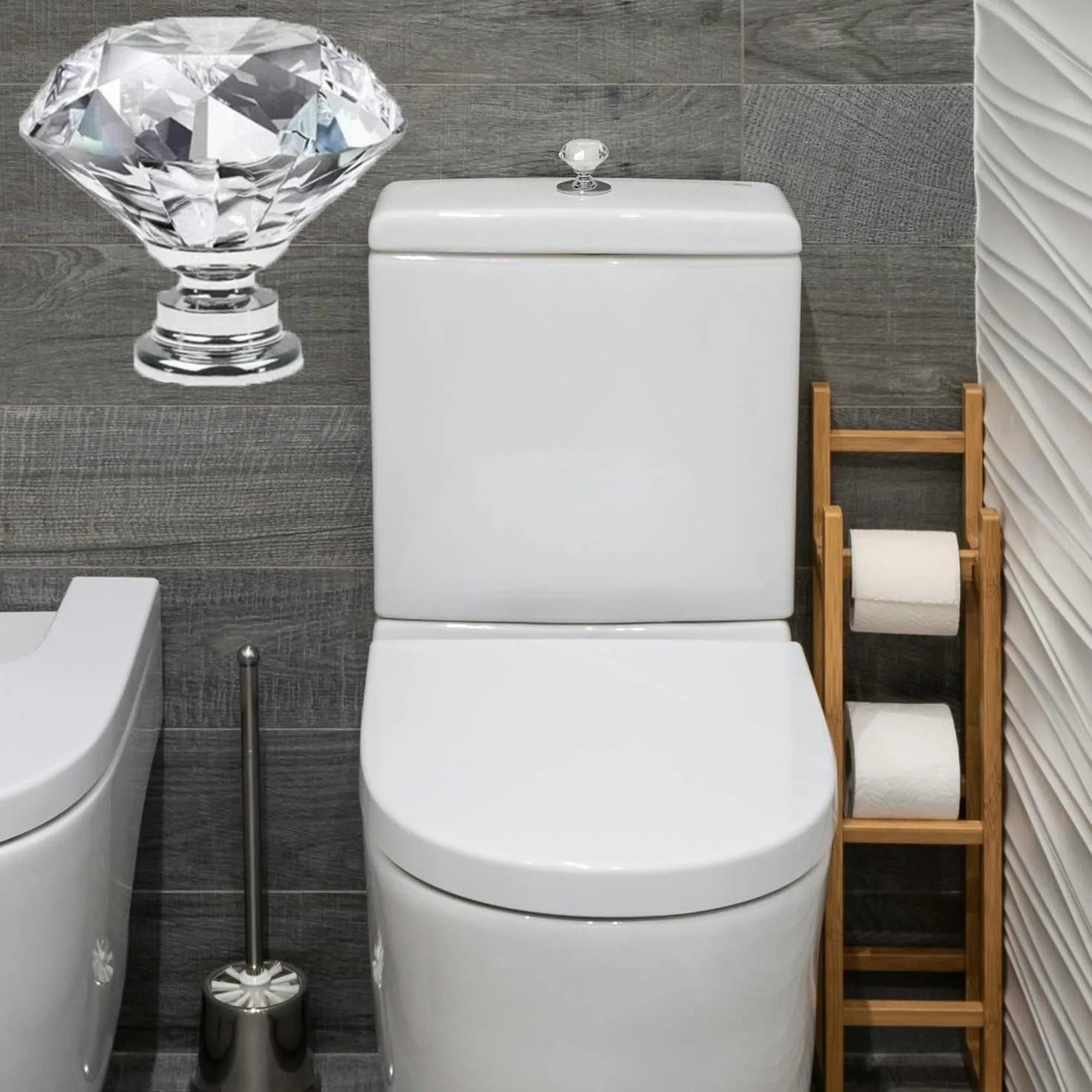 4 шт., ромбовидная хрустальная кнопка для унитаза, кнопка-толкатель для унитаза, украшение для ванной комнаты, украшение для женщин, длинный дизайн ногтей