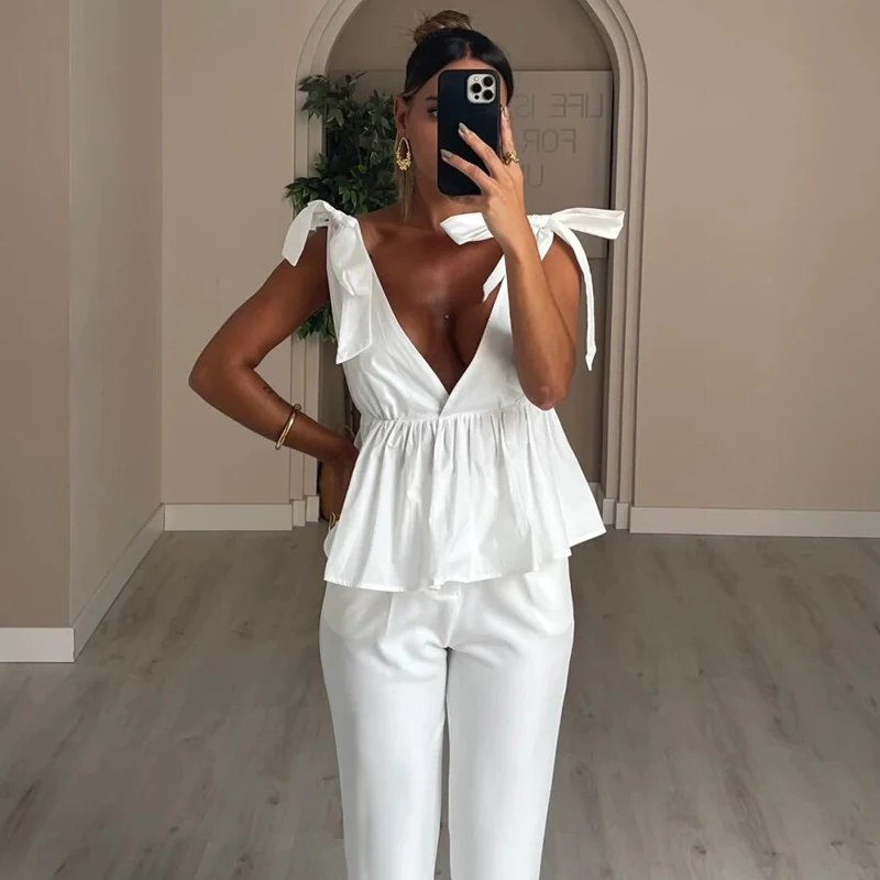 Muyer sexy sem costas topos para mulher nó verão casual topos mulher 2025 alças praia topos femininos camisola sem mangas mulher